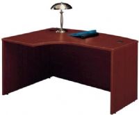 Bush WC36733 Left L Bow Desk, Mahogany, Durable melamine surface, Durable PVC edge banding protects desk from bumps and collisions, Dimensions 58 7/8"(W) x 42 7/8"(D) x 29 7/8"(H) (WC 36733, WC-36733, WC3673, WC367)  