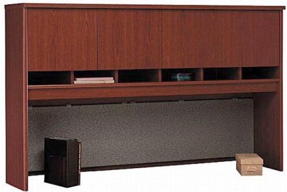 Bush WC36777 Corsa Mahogany Collection 72 Inch 4 Door Hutch, Can mount on 2 adjacent Lateral Files or the 71