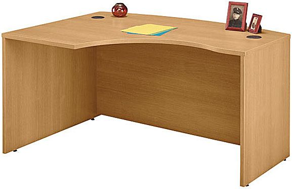 Bush WC60333 Light Oak Series C Left LBow Desk, Accommodates two Three-Drawer Pedestals, Accepts Keyboard Shelf or Utility Drawer, 1