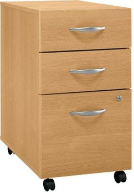 Bush WC60353SU Three Drawer File assembled, Fully finished drawer interiors, Corsa Series C Collection, Light Oak (WC 60353SU WC-60353SU WC-60353-SU WC60353-SU)