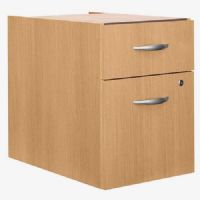 Bush WC60390SU Corsa Light Oak 3/4 Pedestal, Mounts to left or right side of Bow Front Desk, Desk 72" and Desk 66", One box and one file drawer for storage needs, File drawer has full-extension ball bearing slides and accepts letter or legal-size files, One lock on file drawer secures both drawers for work place privacy, Fully finished drawer interiors (WC-60390SU WC 60390SU WC60390-SU WC60390 SU WC60390) 