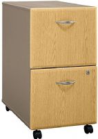 Bush WC64352SU Two Drawer File, Assembled, Light Oak Finish, File fits under desks, Each drawer holds letter, legal and A4-size files, One gang lock secures both drawers, Drawers open on full-extension ball bearing slides (WC 64352SU WC-64352SU WC-64352-SU WC64352-SU) 