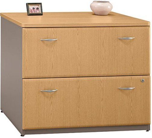 Bush WC64354 2 Light Oak and Sage Lateral File, Bush Advantage-Series A Collection, Gang lock with interchangeable core affords privacy and flexibility, Convenient open and concealed storage (WC-64354 WC 64354)