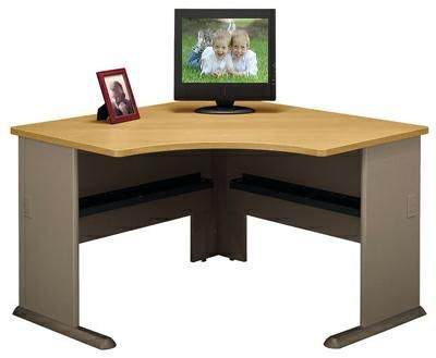 Bush WC64366 Corner Desk, Series A: Light Oak Collection, Light Oak Finish (WC-64366 WC 64366)