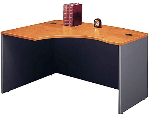 Bush WC72433 Left L-Bow Desk, Series C Collection, Natural Cherry Finish, Accepts Universal or Articulating Keyboard Shelf, L-Bow desk allows user to face approach side while keyboarding, and affords greater computer screen privacy (WC-72433 WC 72433 WC7243)