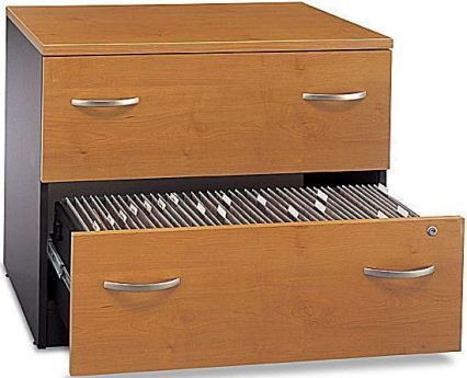 Bush WC72454ASU Two-Drawer Lateral File, Two drawers hold letter, legal or A4-size files, Interlocking drawers reduce likelihood of tipping, Gang lock with interchangeable core affords privacy and versatility, Durable melamine surface resists scratches and stains, Matches height of Desks, Credenzas and Lateral File for side-by-side configuration, Series C Natural Cherry Collection (WC-72454ASU WC 72454ASU WC72454-ASU WC72454AS WC72454A WC72454)