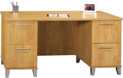Bush WC81428-03 Somerset 60 Inch Computer Desk, 2 file drawers that hold letter size files, 2 box drawers for small office supplies, Maple cross finish, Some assembly required, Replaced WC81428 (WC8142803 WC81428 03 WC81428 WC-81428 WC 81428)