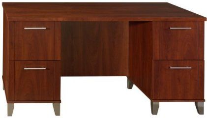 Bush WC81728-03 Somerset Desk 60-Inch, Hansen Cherry, Large work surface, Two file drawers hold letter-size files, Two box drawers for miscellaneous supplies, Repalced WC81728 (WC81728 03 WC8172803 WC81728 WC-81728 WC 81728)