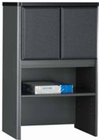 Bush WC84825 Series A Slate Storage Cabinet Hutch, Includes 1 adjustable shelf, Upper area is concealed by 2 doors, European-style, adjustable hinges, Wire management for storing printers and fax machines, 36.50" H x 23.63" W x 13.88" D Dimensions, Slate and white spectrum finish (WC-84825 WC 84825) 