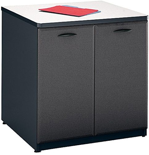 Bush WC84896 Storage Cabinet 30-Inch, Series A Slate Collection, White Spectrum Paper Finish, Levelers adjust for stability on uneven floors, Matches height of Desks, Credenza and Lateral File, One adjustable shelf for storage flexibility, Accepts 2-Door Storage Hutch (WC-84896 WC 84896)