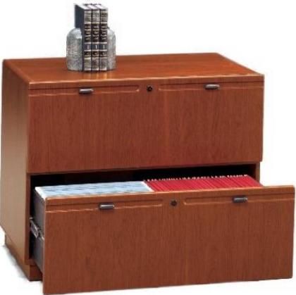 Bush WC90454ASU Series A Lateral File-Harvest Cherry/Galaxy Gray, Durable Hansen Cherry and Galaxy Gray PVC finishes, 1-inch thick commercial grade MDF, Heavy duty metal slides with full extension ball bearing suspension, 2 utility drawers are locking, Accommodates letter and legal files (WC-90454ASU WC 90454ASU)