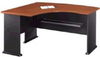 Bush WC94433 Left L Bow Desk, Dark Cherry, Forms L or U shaped configurations in combination with other Series A items, Accepts Universal Keyboard or Articulating Keyboard Shelf, Wire access and concealment using desktop & side panel grommets (WC 94433 WC-94433 WC9443 WC944) 