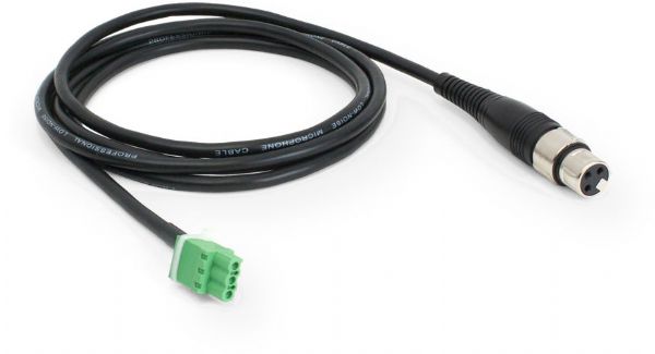 Williams Sound WCA 051 XLR-female to 3-pin Phoenix-male audio cable, 6'; XLR female to 3-pin Phoenix Contact male audio cable; Used to connect IC-2 output to TX90 input; 6' cable length; Dimensions: 4