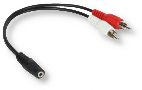 Williams Sound WCA 124 Adapter Cable for IR T1 Small-Area Infrared Transmitter, 3.5mm F to RCA; For Audio Source with RCA Stereo Outputs; Converts RCA to 3.5mm Jack; Use with 3.5mm Male Cable and Female RCA; Dimensions: 8.1