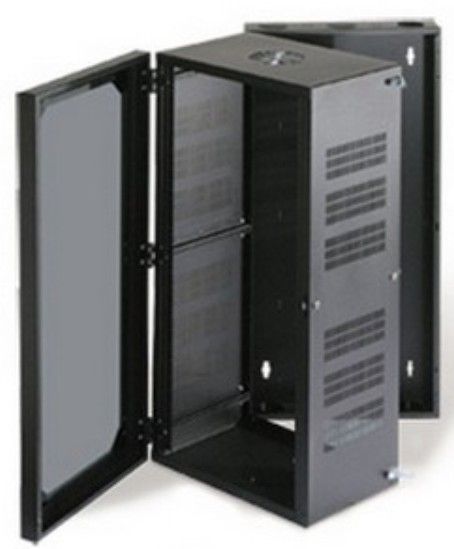 APW WCF192114PL Vented Wall Mount Enclosure with Plexiglass Door, Dual Tapped and field reversible 10-32 and 12-24 mounting rails - One set per cabinet (WCF 192114PL WCF-192114PL WCF192114 PL WCF192114-PL)