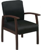 Office Star WD1358-363 Black Fabric with Espresso Finish Wood Guest Chair, Espresso finished wood frame, Radius arms for a contemporary feel, 20.5W x 18.5D x 5.5 T Seat Size, 20.5W x 17.5H x 3.5 T Back Size, 20.5 Arms Max Inside (WD1358 363 WD1358363 WD 1358 WD1358 WD-1358) 