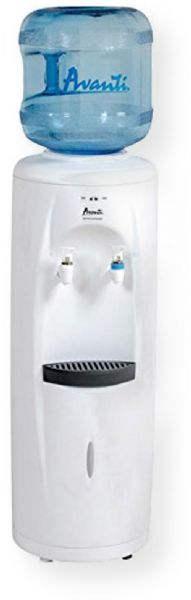 Avanti WD360 Cold/Room Temperature Floor Water Dispenser, White, Lightweight Durable Plastic Body, Contemporary Styling, Push Button Faucets for Cold and Room Temperature Drinking Water, Dual Taps for Instant Cold and Room Temperature Water, LED Light Indicators for Cold and Room Temperature Water Operation, UPC 079841223602 (WD-360 WD 360)