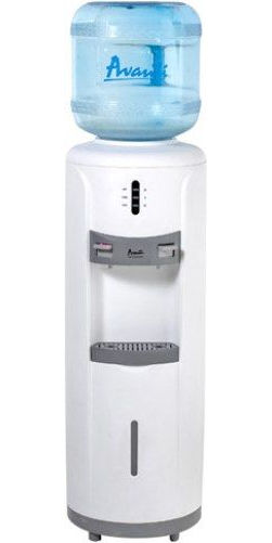 Avanti WD361 Hot/Cold Floor Water Dispenser, White, Lightweight Durable Plastic Body, Contemporary Styling, Push Button Faucets for Cold and Hot Water, Child Safety Guard On Hot Water Faucet, Large Stainless Steel Reservoir for Water Purity, Adjustable Height, Removable Drip Tray, Detachable Leveling Leg, Water Bottle Not Included, ADA Compliant, UPC 079841223619 (WD-361 WD 361)