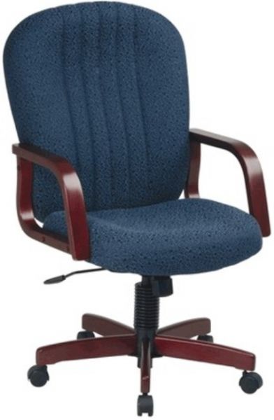 Office StarWD4700 Fabric Office Chair with Cherry Finish, Thickly padded contoured seat and back, All fabrics are stain guarded with Blockaid, Built in lumbar support, One touch pneumatic seat height adjustment, Locking tilt control, Adjustable tilt tension, 20
