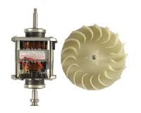 GE General Electric WE17M42 Blower wheel and motor kit, Motor Swith has 6 terminals, Threaded shaft measures 2.5" long, Pulley Shaft measures 2" long; 8 x 2 in Plastic Blower Wheel Included, Motor is 1/4 HP 1725 RPM 115V 60Hz 5.2A Thermaly Protected, Replaced PS1993860 and AP4340786 (WE17 M42 WE 17M42 WE17M) 