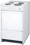 Summit WEM110R Slide-In Electric Range In White With Lower Storage Compartment, 20" Wide; 220V electric range, cord not included; Broiler pan included, two-piece porcelain broiler tray with grease well; Porcelain construction, white porcelain removable oven top and door; Waist-high broiler, broiler is located inside the oven, making it easier to use; Recessed oven door, smart design limits the depth and protects adjacent cabinets; UPC 761101058160 (SUMMITWEM110R SUMMIT WEM110R SUMMIT-WEM110R) 