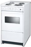 Summit WEM110RW Freestanding Electric Range With 4 Coil Elements, 2.46 cu.ft. Primary Oven Capacity, Storage Drawer, Viewing Window, ADA Compliant, In White, 20"; 220V electric range, cord not included; Waist-high broiler, broiler is located inside the oven, making it easier to use; Porcelain construction, white porcelain removable oven top and door; Broiler pan included, two-piece porcelain broiler tray with grease well; UPC 761101058177 (SUMMITWEM110RW SUMMIT WEM110RW SUMMIT-WEM110RW) 
