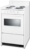 Summit WEM110W Electric Range In White With Oven Window, Interior Light, And Lower Storage Compartment, 20" Wide; Broiler tray included, porcelain broiler tray with grease well; Porcelain construction, solid porcelain range top and oven; Anti-tip bracket, install to prevent accidents from tipping oven over; Waist-high broiler, broiler is located inside the oven, making it easier to use; (SUMMITWEM110W SUMMIT WEM110W SUMMIT-WEM110W) 