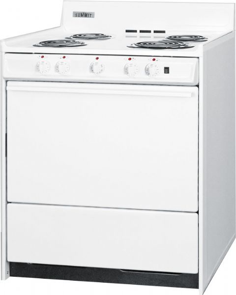 Summit WEM2171Q Electric Range with Manual Clean - Storage Drawer and 5 Indicator Lights, 30