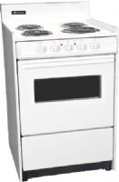 Brown Stove Works WEM610W Free Standing 24" Electric Range with Oven Window and Light, White, Three 6 1200W and One 8 2100W Elements Burners, 2000W Bake Element and 2300W Broil Element Oven, Porcelain Cooking Surface, ADA compliant up-front controls, 1 Oven and 1 Surface Indicator Light, Built-in storage, Anti-tip device, 220Volt (WEM-610W WEM 610W WEM610-W WEM610) 