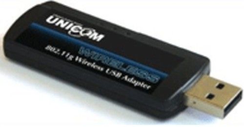 Unicom WEP-45020G-1 Wireless USB Adapter, Wi-Fi Compliant (802.11b/g), 54Mbps Data Rate at 2.4GHz, 64/128/256 Bit WEP Encryption, WPA, WPA2, Supports USB 2.0/1.0, Plug and Play, Windows Vista Ready, Also supports Windows XP, XP x64, 2000, 98SE, and Me (WEP45020G1 WEP-45020G1 WEP-45020G WEP45020G)