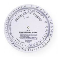 Westcott PS69 C-Thru 5" Proportional Scale; Provides a number of times of reduction, as well as percentage of enlargement or reduction for photos, artwork, and layouts; Fractions are printed below the inch in a second color; Consists of two circular laminated white vinyl discs; Shipping Weight 0.25 lb; Shipping Dimensions 8.5 x 5.5 x 0.12 in; UPC 088359006638 (WESTCOTTPS69 WESTCOTT-PS69 C-THRU-PS69 WESTCOTT/PS69 C/THRU/PS69 ARCHITECTURE DRAWING) 