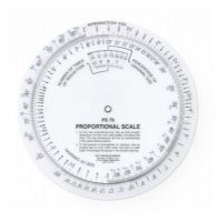 Westcott PS79 C-Thru 6" Proportional Scale; Provides a number of times of reduction, as well as percentage of enlargement or reduction for photos, artwork, and layouts; Fractions are printed below the inch in a second color; Consists of two circular laminated white vinyl discs; Shipping Weight 0.06 lb; Shipping Dimensions 6.00 x 6.00 x 0.01 in; UPC 088359006652 (WESTCOTTPS79 WESTCOTT-PS79 C-THRU-PS79 ARCHITECTURE) 