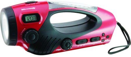 GPX WF308 Weather Alert Radio with Dynamo Crank/Flashlight, AM/FM Radio With Digital Readout, Instant Weather Band, Super-Bright 9-Led Flashlight, Built-In 8-Led Lantern, Emergency Siren, Built-in Speaker, Heavy-Duty Hand Crank Dynamo Motor For Power Generation, Requires 4 C Batteries, Dimensions 9.7