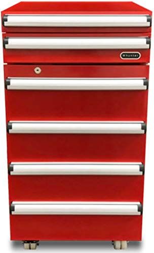 Whynter TBR-185SR Portable Tool Box Refrigerator with 2 Drawers and Lock, 1.8 cu. ft. Capacity, Powder Coated Red with a Full Stainless Steel Exterior, Mechanical Temperature Control with Temperature Range from High 30F to Mid 60F, Soft Interior LED Lighting with On/Off Switch, Freestanding Setup, Powerful Compressor Cooling, UPC 852749006733 (TBR185SR TBR 185SR TBR-185-SR TBR-185 SR)