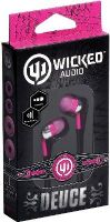 Wicked Audio WI1805 Deuce Earbuds, Purple, 10mm Drivers, Noise Isolation, Frequency 20Hz - 20kHz, Impedance 16 Ohms, Sensitivity 103dB, 3 Sizes of Cushions, 4ft./1.2m Cord Lenght, UPC 712949006264 (WI-1805 WI 1805) 