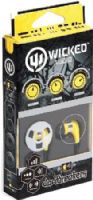 Wicked Audio WI2104 JawBreakers Earbuds, Yellow, Enhanced Bass, 10mm Drivers, Noise Isolation, Earphone Depth 15mm, Sensitivity 103dB/mW, Frequency 20Hz - 20kHz, Impedance 16 Ohms, Wide range, 3 Cushions, old plated 3.5mm plug, 1.2m Cord Length, UPC 712949006721 (WI-2104 WI 2104) 