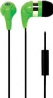 Wicked Audio WI2151 JawBreakers Earbuds with Microphone, Green, Enhanced Bass, 10mm Drivers, Noise Isolation, Earphone Depth 15mm, Sensitivity 103dB/mW, Frequency 20Hz - 20kHz, Impedance 16 Ohms, Wide range, 3 Cushions, old plated 3.5mm plug, 1.2m Cord Length, UPC 712949005946 (WI-2151 WI 2151) 