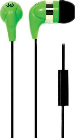 Wicked Audio WI2151 JawBreakers Earbuds with Microphone, Green, Enhanced Bass, 10mm Drivers, Noise Isolation, Earphone Depth 15mm, Sensitivity 103dB/mW, Frequency 20Hz - 20kHz, Impedance 16 Ohms, Wide range, 3 Cushions, old plated 3.5mm plug, 1.2m Cord Length, UPC 712949005946 (WI-2151 WI 2151)