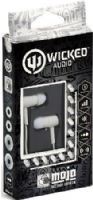 Wicked Audio WI2202 "Mojo" Earbuds, Light Gray, 10mm Driver, Sensitivity 106 dB, Impedance 16 Ohms, Frequency 20Hz-20000Hz, Gold-Plated Plug Material, Enhanced Bass, Noise Isolation, Wide Range, 3 Different Sizes of Cushions (Small, Medium & Large), 4ft/1.2m Cord Length, UPC 712949006325 (WI-2202 WI 2202) 