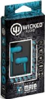 Wicked Audio WI2206 "Mojo" Earbuds, Teal, 10mm Driver, Sensitivity 106 dB, Impedance 16 Ohms, Frequency 20Hz-20000Hz, Gold-Plated Plug Material, Enhanced Bass, Noise Isolation, Wide Range, 3 Different Sizes of Cushions (Small, Medium & Large), 4ft/1.2m Cord Length, UPC 712949006363 (WI-2206 WI 2206) 