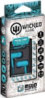 Wicked Audio WI2256 "Mojo" Earbuds with Mic, Teal, 10mm Driver, Sensitivity 106 dB, Impedance 16 Ohms, Frequency 20Hz-20000Hz, Gold-Plated Plug Material, Enhanced Bass, Noise Isolation, Wide Range, 3 Different Sizes of Cushions (Small, Medium & Large), 4ft/1.2m Cord Length, UPC 712949006882 (WI-2256 WI 2256) 