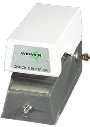 Widmer CC-3 Check Certifier with Standard Upper Engraved Dies, Printed Control Number On Every Chec, Dual Security Control, Automatic Trip, Changeable Date, Heavy Cast Metal Case, Automatic Ribbon Advance, Tri-Color Ribbon Standard (WIDMERCC3 WIDMER-CC-3 CC3)