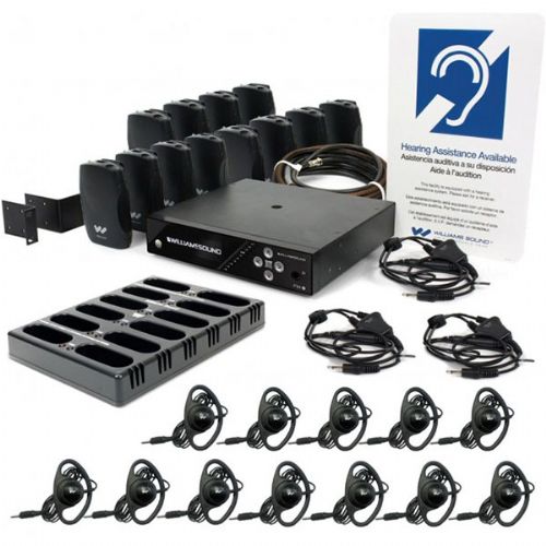 Williams Sound FM 557-12 PRO FM Large-Area Dual FM And Wi-Fi Assistive Listening System, Coaxial Cable And Rack Panel Kit For Professional Installation, Includes, Transmitter, Receivers, Surround Earphones, Neckloops, 12-Bay Charger, AA NiMH Rechargeable Batteries, Remote Coaxial Antenna, ADA Wall Plaque, Rack Panel Kit, Replaces FM 457-12 PRO; (WILLIAMSOUNDFM55712PRO WILLIAMS SOUND FM-557-12-PRO PLUS ASSISTIVE LISTENING SYSTEMS PRO)