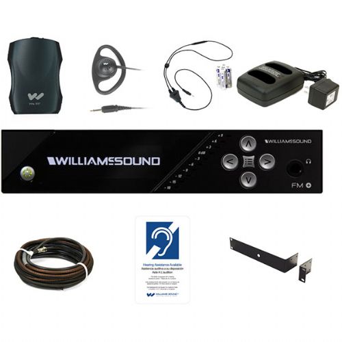 Williams Sound FM 557 PRO D FM Plus Large-Area Dual FM And Wi-Fi Assistive Listening System With Receivers, Dante Input, Coaxial Cable And Rack Panel Kit For Professional Installation, Replaces FM 457 NET D PRO; Professional audio inputs: 1/4