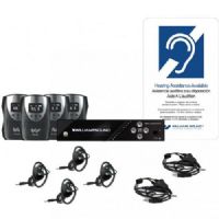 Williams Souns FM 558 FM Plus Large-Area Dual FM And Wi-Fi Assistive Listening System With 4 FM R38 Receivers, Includes, Transmitter, Receivers, Surround Earphones, Neckloops, And IDP 008 ADA Wall Plaque, Replaces FM 458; Professional audio inputs: 0.25"/XLR, phantom power, line-level output jack; Supports 45 users in unicast mode or 1500+ users in multicast mode; 16-bit DAC provides a 48Khz sample rate (WILLIAMSSOUNDFM558 WILLIAMS SOUND FM 558 PLUS ASSISTIVE LISTENING SYSTEMS) 