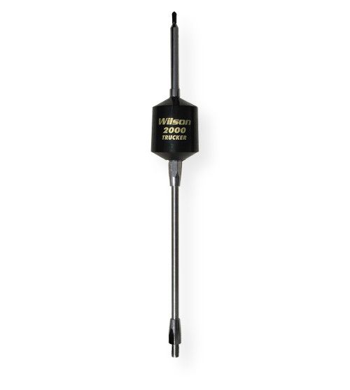 Wilson Model W2000T-10B 3500 Watt Wide Band Center Load Black Antenna; Center loaded coil constructed by high impact Mobay thermoplastic; 5 or 10 inch stainless steel shaft; 3500 Watt power handling capability (ICAS); UPC 020126305957 (3500 WATT 26-30 MHZ WIDE BAND CENTER LOAD TRUCKER ANTENNA WEATHER TRAP 10