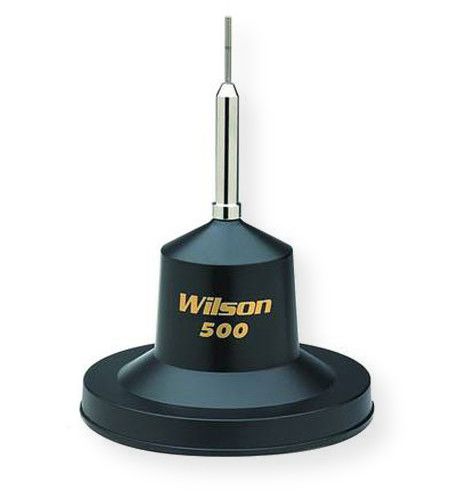 Wilson Model  W500MAG-B Wilson 500 Magnetic Mount CB Antenna; 2000 Watt power; Made with high impact Mobay Thermoplastic 10 ounce Magnet; Heavy duty coil uses 12 gauge copper wire; UPC 020126800155 (26-30 MHZ 2000 WATT LOW LOSS MAGNETIC MOUNT ANTENNA 54