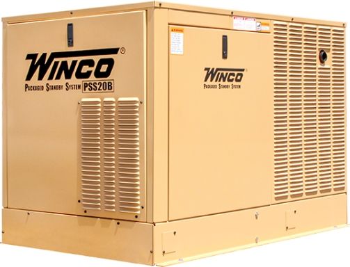 Winco Generators 16400-045 Model PSS20B2W/C Air-Cooled Packaged Standby System Generator, 17000 Running Watts-LP, 15000 Running Watts-NG, 80 Amp Circuit Breaker, 120/240 Volt Single Phase, 3600 RPM Generator Speed, Automatic Voltage Control, 4 HP Motor Starting (Code G), Electric Ignition, Mechanical Governor (WINCO16400045 16400045 16400 045 PSS20B2WC PSS-20B2W/C PSS20-B2W/C PSS20B2W)