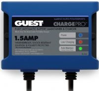 Winco Generators 72036-022 Model Guest 2701A ChargerPro 1.5 Amp Battery Charger; IP67 Waterproof, Shock Resistant, On-Board Marine Battery Charger; Energy Saving Mode Automatically Shuts Off The Charger When The Battery Is Fully Charges; Built In Safety Includes Short Circuit, Over Voltage, Over Current, And Reverse Polarity (WINCO72036022 72036022 72036 022) 