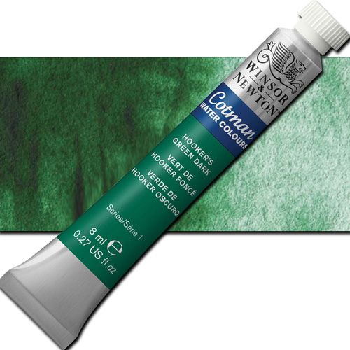 Winsor And Newton 0303312 Cotman, Watercolor, 8ml, Hooker's Green Dark; Made to Winsor and Newton high-quality standards, yet offering a tremendous value by replacing some of the more costly traditional pigments with less expensive alternatives; Including genuine cadmiums and cobalts; UPC 094376902051 (WINSORANDNEWTON0303312 WINSOR AND NEWTON 0303312 ALVIN COTMAN WATERCOLOR 8ML HOOKERS GREEN DARK)